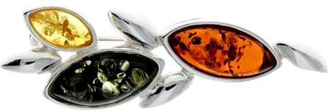 925 plata de ley y joyas de ámbar Báltico – broche GL812