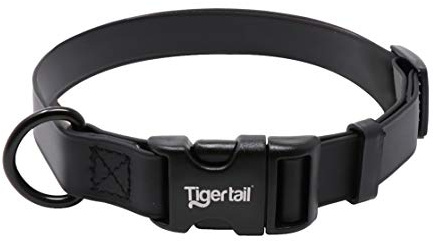 Tiger Tail Schwarzes Hundehalsband für kleine Hunde, wasserdicht und geruchsdicht für aktive Haustiere, langlebig, Anti-Matte und leichtes Design, hergestellt aus hochwertigem, beschichtetem Nylon