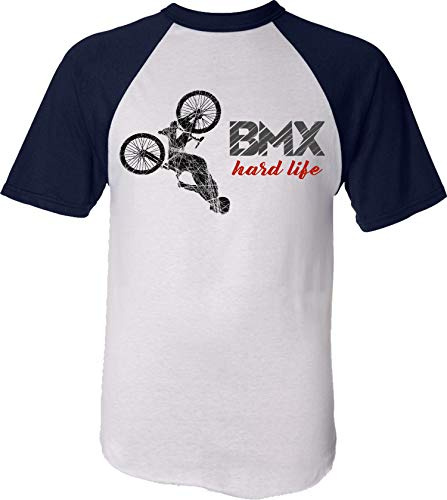 Maglietta da Bicicletta per Bambini : BMX Hard Life - Idea Regalo Bambino Bambina - T-Shirt Ciclista - Camicia Bici MTB Velo Mountain-Bike - Sport Maglia Ciclismo (122/128)