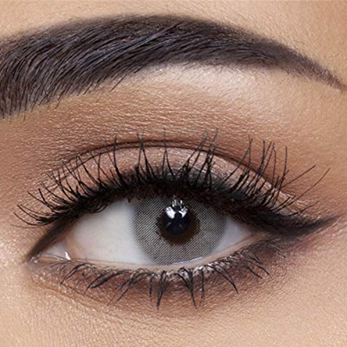 ANESTHESIA Lentilles de contact colorées VEGAS GRAY - lentilles mensuelles pour 6 mois en gris clair, sans correction de la vue, résultat naturel pour tous les yeux - 1 paire