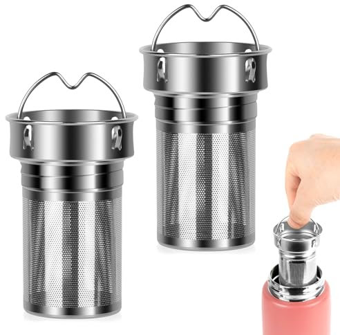 Linkidea 2 Pack Tea Infuser for Loose Leaf Tea, Compatible with CamelBak Chute Mag, Carry Cap 20oz/25oz/32oz/40oz Attachment, 304 Stainless Steel Water Bottle Mesh Strainer, Diffuser, Filter