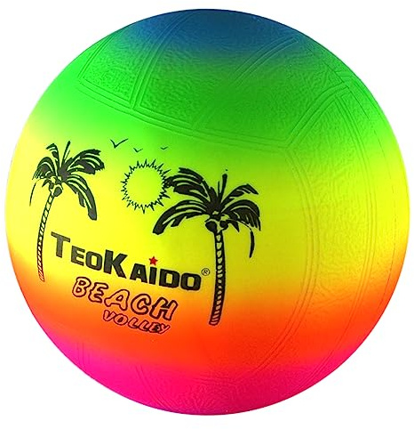 CUCUBA Pallone di Gomma Da Acqua Volley Pallamano Pallanuoto da Allenamento o Partita (Rainbow) Size 2