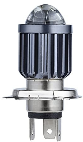 Flisdtry H4 Motocicleta Mini proyector LED Doble Colores Amarillo ATV Scooter E-Bikes lámpara de luz