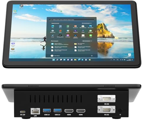 HEIGAOLAPC Mini PC da 10,1 pollici, Celeron 8 GB RAM 128 GB Rom(TF 512 GB) Computer, Mini PC Win 11 Pro Dual R232 HDMI, 8000mAH Batteria Bluetooth 5.2 WiFi 5.0 Type-C Tablet PC, GAOLA-F10