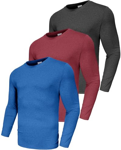 Boyzn Confezione da 1, 3 o 5 magliette da uomo a maniche lunghe, protezione UV UPF 50+, ad asciugatura rapida, maglietta funzionale da corsa, traspirante, a maniche lunghe, per palestra, corsa, per