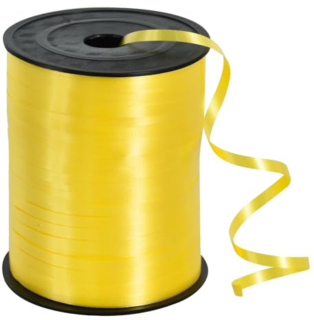 TONIFUL 500 Yards Curling Ribbon-Balloon Ribbon-Balloon String for Art&Craft Decor,Gift Wrapping,Ribbons and Bows for Christmas New Year Birthday Gifts Graduation Supplies (Yellow)