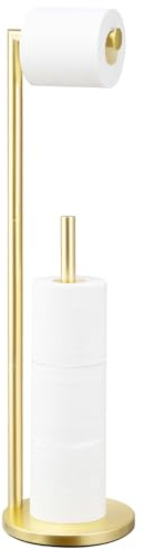 Batoliet 4-Roll Free Standing Toilet Paper Holder, Gold, Metal