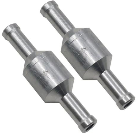 MiJunHD 2 válvulas de combustible unidireccionales de aluminio de 6 mm, válvula de retención de antirretorno adecuada para gasolina, diésel, aceite, agua, para carburador de coche, sistemas de baja