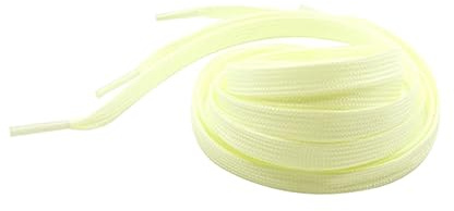Homoyoyo Cordones De Zapatos Fluorescentes Planos Luminosos, Resistentes Sin Energía, Para Zapatillas Deportivas, 2 Unidades Amarillo Claro, Uso Nocturno y Casual