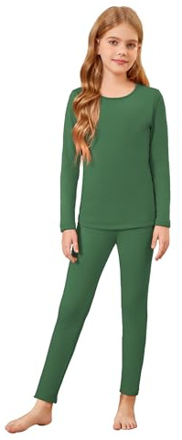 Arshiner Set di Intimo Termico Bambine Maglia Termica e Leggings Ragazze Intimo Funzionale Sci Calcio Sport Inverno Caldo Traspirante Pigiama 5-12 Anni