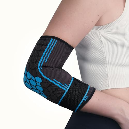 ARMS SPORT - Gomitiera per Epicondilite, Tendinite, Muscoli Articolazioni e Bodybuilding - Tutore Gomito per Uomo e Donne (Taglia M)