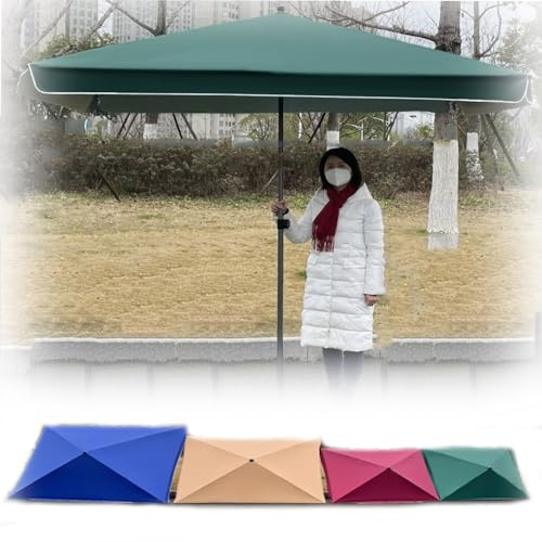 Ombrellone rettangolare regolabile da 3 m – Ombrello da mercato per giardino, prato, piscina all'aperto – verde 3 x 3 m – soluzione perfetta per il tuo spazio all'aperto