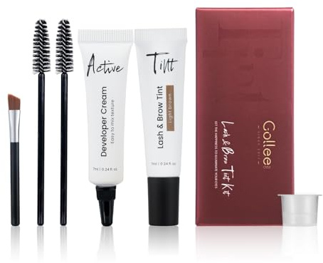 2 in 1 Brow Tint and Lash Tint Kit, Eyebrow Dye Kit - Fast and Safe Results (Light Brown), Natural Effects Long Lasting Lasts 4 Weeks Easy to Use for Salon & Home Use