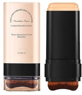 Maquillaje en Barra - Foundation Stick Coreano 2 en 1 con Base de Maquillaje y Contorno, Cobertura Total y Fórmula Hidratante para Todo Tipo de Piel, Acabado Natural Duradero (#5, 20g)