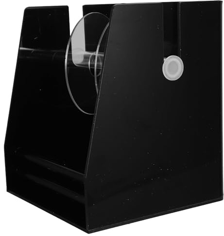 Angoily Distributeur D’étiquettes Acrylique Noir 3 Compartiments, Organiseur Rouleaux Autocollants Réutilisable pour Bureau, Support Compact Porte-étiquettes Adhésives, Maison et École