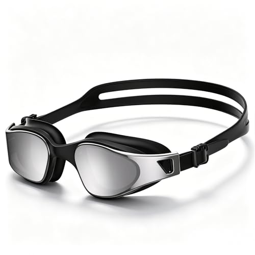 Neusaro Swimming Goggles for Adults, Anti-Fog & Anti-Leak Swim Goggles, UV Protection, Wide Vision Lenses, Adjustable Comfort Strap, Easy Fit Unisex Swim Goggles for Men & Women