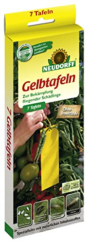 Neudorff Gelbtafeln (kleinformatig) – Gegen kleine Fliegende Schädlinge wie Trauermücken und Weiße Fliegen, insektizid frei, geruchlos, 7 Stück