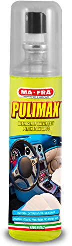MAFRA, Pulimax, Detergente Spray Universale per Interni Auto, Efficace per Rinnovare Tessuti e Plastiche, i Colori dei Sedili ed Eliminare i Cattivi Odori, Facile da Usare, Formato Portatile da 150ml