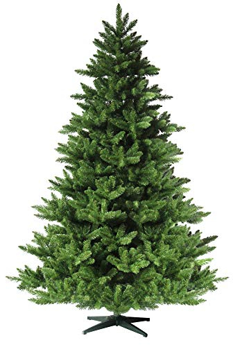 RS Trade HXT 19001 Spessarttanne 100% PVC 180 cm künstlicher Weihnachtsbaum (Ø ca. 132 cm) 1422 Spitzen und Schnellaufbau Klappsystem, schwer entflammbar, unechter Tannenbaum inkl. Christbaum Ständer