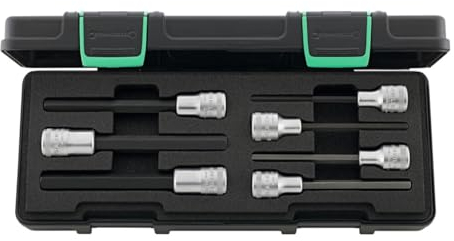 STAHLWILLE Satz Sechskant-Schraubendreher-Einsätze, 1/2 Zoll Antriebsvierkant, lang, 7-teilig