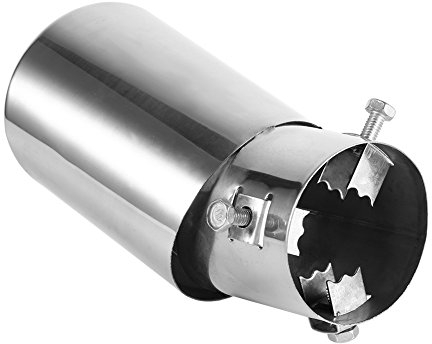 terminale scarico auto + tubo scarico finale marmitta Terminale di scarico per auto 1 pz Universale posteriore rotondo cromato in acciaio inox silenziatore di scarico automatico tubo di scarico tubo d
