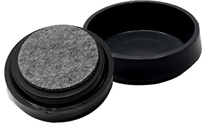 SUL Castor Caster Cup With Felt Pad Non Slip Floor Protector Glide For Chair Leg, Sofa Protect Wood Laminate Floor Tile Lino Floor From Scratch Dimension 66mm -4pk – Black