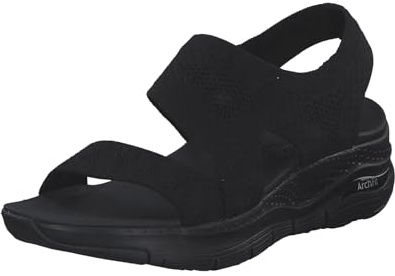 Skechers Cali, Sandalia Mujer,Tejido Negro, 36 EU