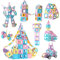 Magblock Magnetic Building Blocks Set, Magnetic Tiles Construction Toys for 3-8 Kid, Educational STEM Learning Toys Gift for Toddlers Boys Girls (136 PCS)