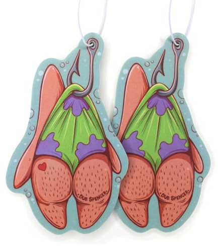 2x Duftbaum lustiger Seestern Patrick Auto Lufterfrischer | Ocean Duft Aroma | Schwamm Tentakel Bikini Autoduft Duftspender (2)