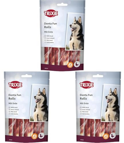Trixie Denta Fun Bastoncini da masticare con anatra, 12 cm, pacco da 30 pezzi