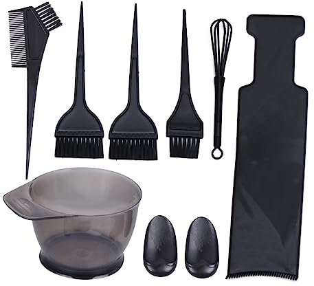 Healeved 8pezzi Kit Per Colorazione Capelli Ciotola Pettine Tavolo Spazzola Di Strumenti Per Tintura Fai Da Te Resistenti e Pratici Per Uso Prolungato