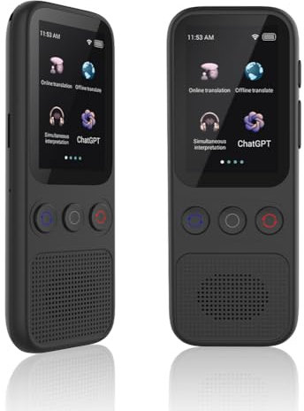 Sprachübersetzer Gerät Reisen Sprachen Übersetzungsgerät 138 Sprachen Sofortübersetzer Voice Translator mit Sprachausgabe und 18 Offline Sprachen Smart Translator AI für Reisen Business Sprachenlernen