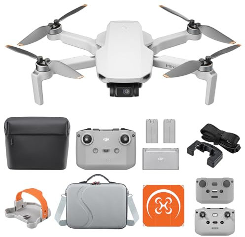 DJI Mini 4K Fly More Combo with Accessories, Drone with Camera 4K Professional, Under 249 g, 3-Axis Gimbal Stabilization, 10km Video Transmission, Auto Return, 3 Batteries for 93-Min Max Flight Time