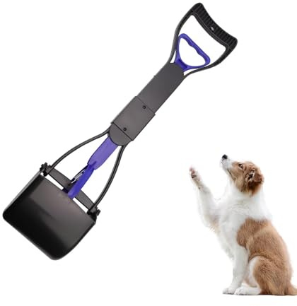 SHENGYIG 45 cm Raccogli Cacca Cane in Plastica, Nero, Elegante e Pieghevole, Paletta Ergonomica, Pratico per la Rimozione di Rifiuti di Cani e Gatti