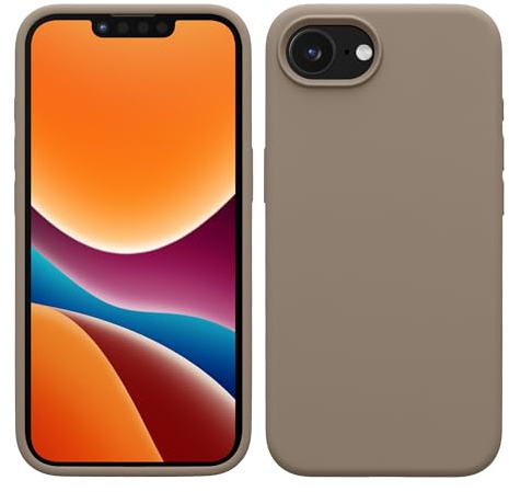 kwmobile Cover per Apple iPhone 17e / iPhone 16e Custodia - Back Case per Smartphone in Silicone TPU - Protezione Gommata - marrone grigio