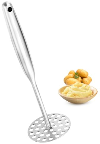Cozy Inviting Kartoffelstampfer Edelstahl 25,3 cm mit Langem Griff,Stampfer Küche,Potato Masher für Spülmaschinenfest, Kartoffelbrei, Gemüse, Früchte