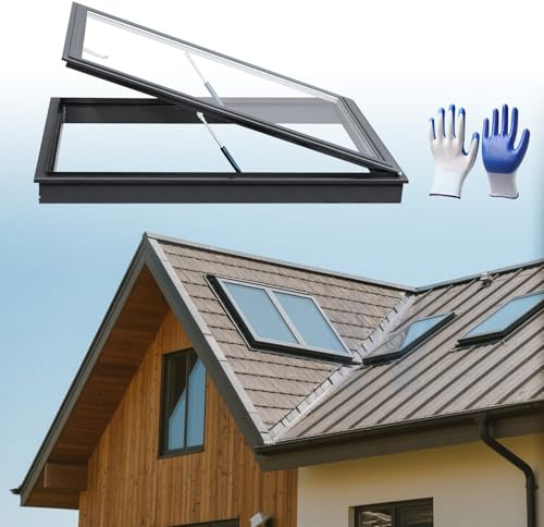 Finestra Da Tetto Egress, Lucernario, Finestra Piccola Per Tetto, Finestra Di Cantina Altamente Sigillata Con Vetro Temperato A Doppio Strato, Ideale Per Mansarda/stanza Solare(80°,LxW 50x80cm/19.7x31