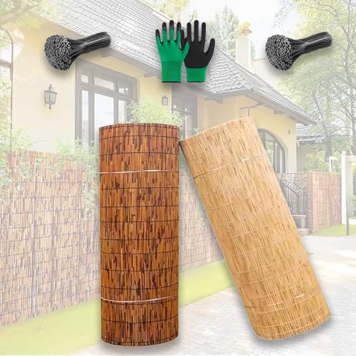 Canne di Bambu per Esterno bambù Naturale, Staccionata in Legno per Giardino Cannette Bamboo Pelato 100 160cm Canne Bambu per Copertura Gazebo Frangivista Recinzione Giardino