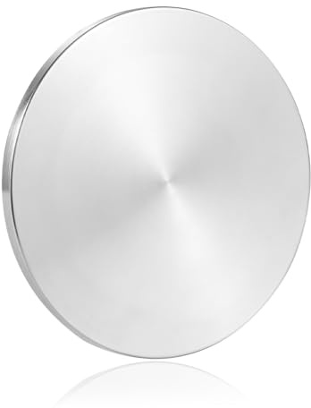 Base de peonza de Metal, Doble cóncavo, Acero Inoxidable, Gran diámetro, anticaída, Durabilidad, Suave, Baja fricción, extiende el Tiempo de Giro (L, Plateado)