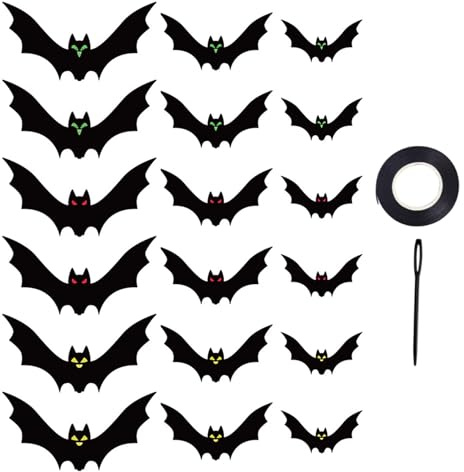 Amesor Decoración De Murciélagos De Halloween, Decoración De Pared Reutilizable De Murciélagos Espeluznantes, Realista para Halloween Accesorios Fotográficos Exterior para Fiesta Ventana