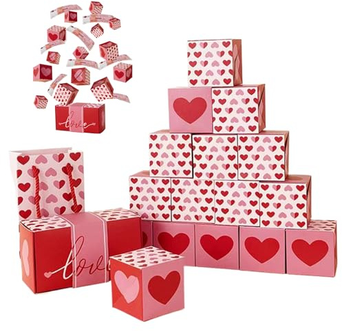 Money Box for Cash Explosion Box Pop-Out Money with 15PCS Small Folding Bouncing for Cash for Anniversary, Valentine Day