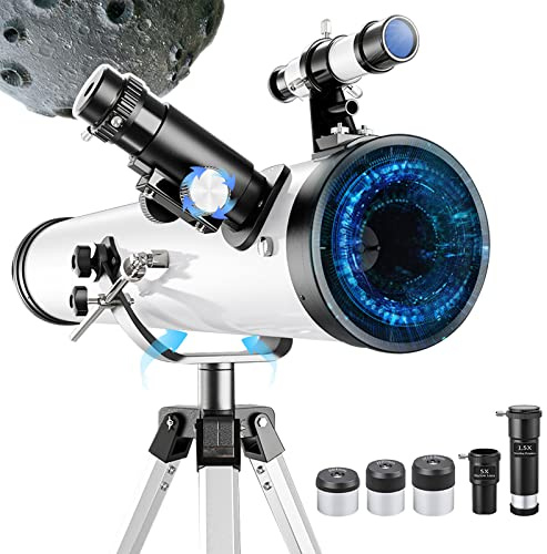 Telescopio refractor de astronomía profesional para adultos, apertura de 114 mm, incluye trípode, multiplicador 5X, espejo lunar, explorar claridad