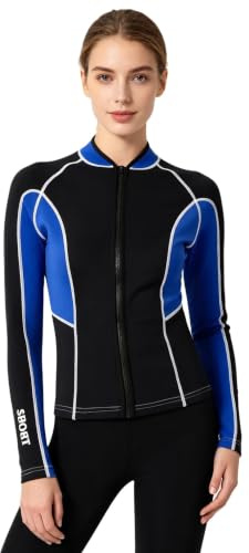Linjinx dam mm neoprenjacka dykdräkt för vuxna sport rashguard | Neoprensimkläder, professionella baddräkter, långärmad, paddling, vattenboll, simning, vattenaerobics, surfing, paddling