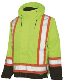 Work King Safety Men's Hi Vis 5-in01 Safety Jacket, FLGR, M