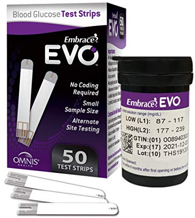 Embrace EVO Blood Glucose Test Strips 50ct Vial