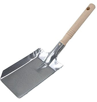 BawiTec Metallschaufel Handschaufel Schaufel Ascheschaufel Kaminschaufel verzinkt mit Holzgriff Kohleschaufel Kamin Asche
