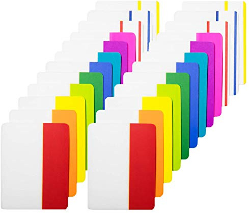 KICNIC 480 Pieces Sticky Tabs 2 Inch Index Tabs, Colored Page Markers Repositionable Tags Reading Tabs Self Adhesive Tape Flags for Books, Binders, Notebook and File Folders, [24 Sets 12 Colors]