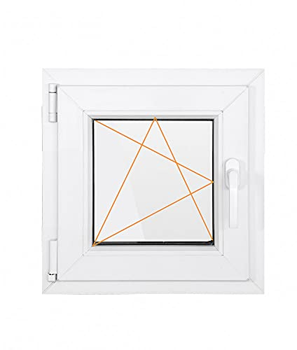 Bastion Fenster Kellerfenster 1 Flügel Drehfunktion 2-fach Verglasung RC2 BA weiß 70 mm Profil (500x500 Links)