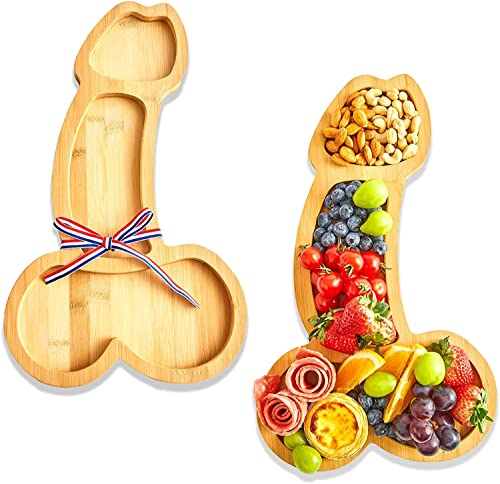 Aperitif Board Platters, Wood Boards Cheese Aperitif Tray Charcuterie Boar ds, Table Tray Cheese Servers Tra y Food Platter, Funny Chees e Platte r for Barbecue Party Unique Gift (Right, L)