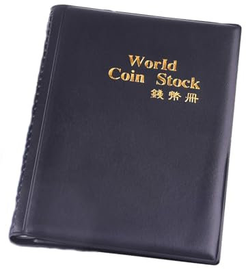 Coin Collection Album,120 Pocket Coin Collectors Large Capacity Collection Book Coin Holder Hold 50P and 1 Pound Coins for Stamps Medals Badges Black